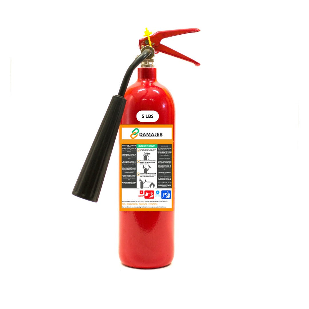 Extintor de CO₂ de aluminio para comparación con extintores ABC