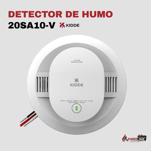 Detector de Humo Kidde 20SA10-V Cableado con Batería 10 Años y Voz