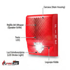 Sirena LED con luz estroboscópica G4AVRF-SP de Kidde