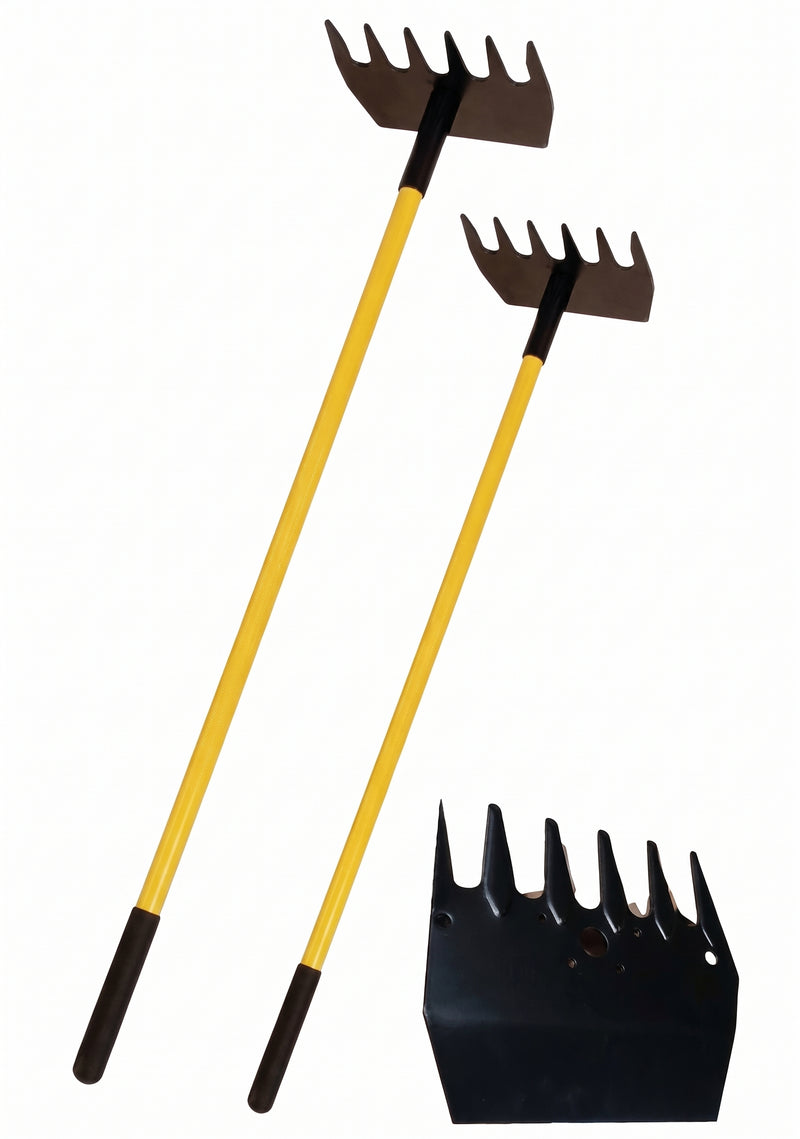 Rastrillo forestal McLeod con mango de fibra de vidrio de 150 cm