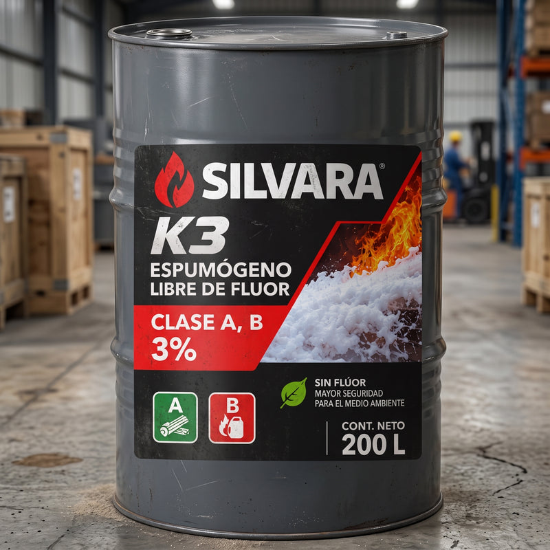 Concentrado de espuma SILVARA K3+ sin flúor de 200 L
