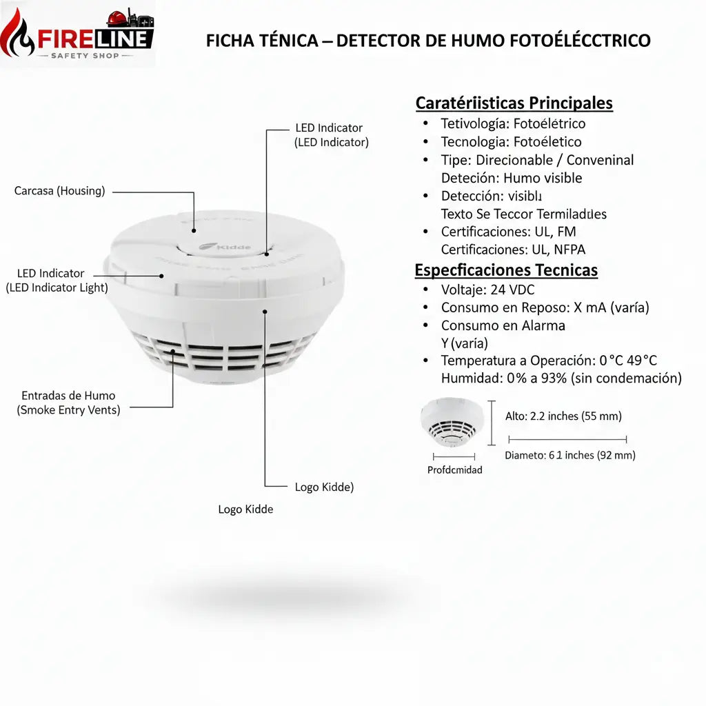 KIR-OSD Detector de humo: Óptico – Direccionable | Edwards Kidde Edwards Kidde