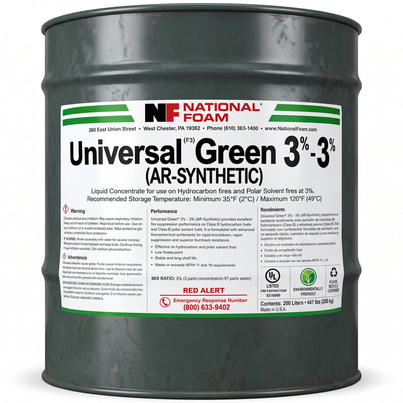 Concentrado de espuma FOAMER BRAND AR SF3 GREEN 3X3 de 200 L