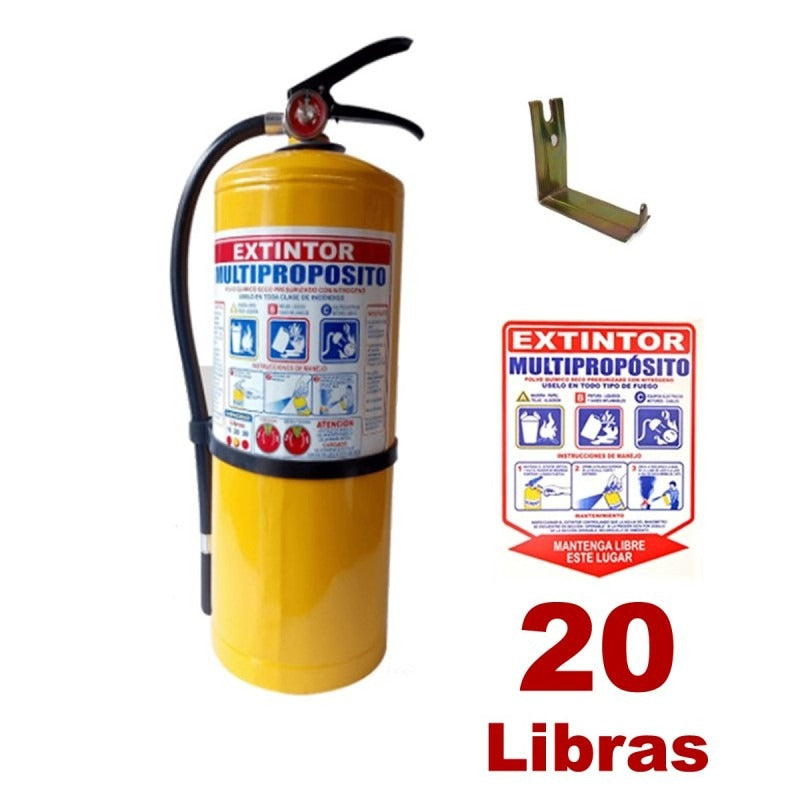 Imagen referencial de inspección y recarga de extintor abc 20 lb
