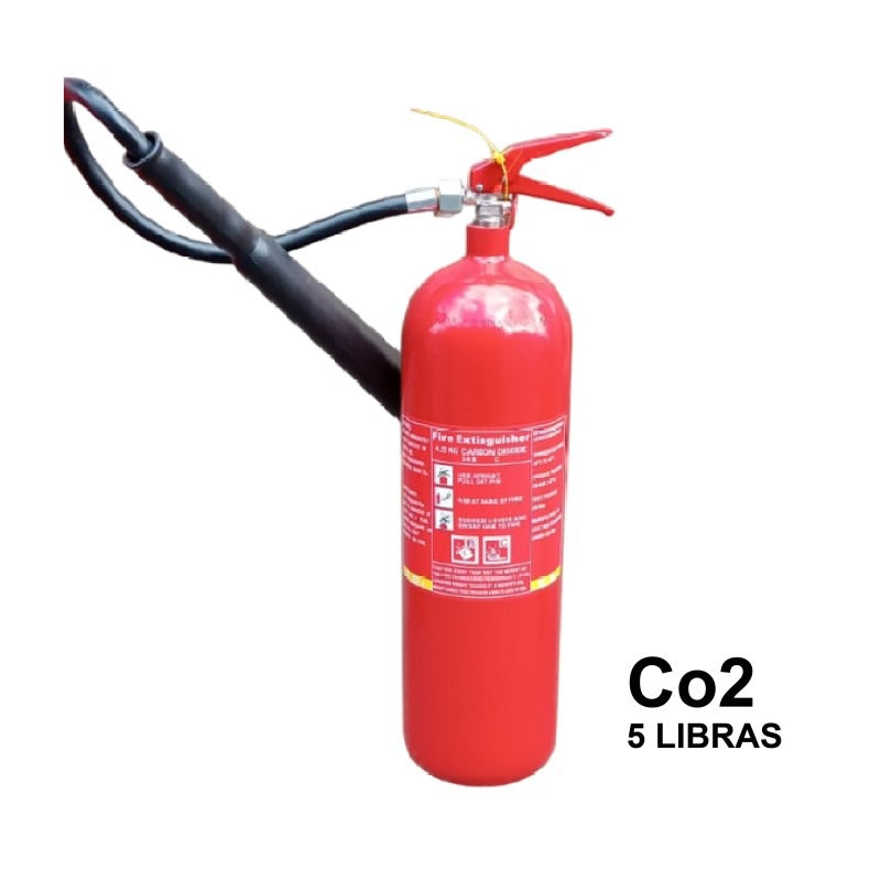 Imagen referencial de extintor co₂ de aleación de acero 5 lb