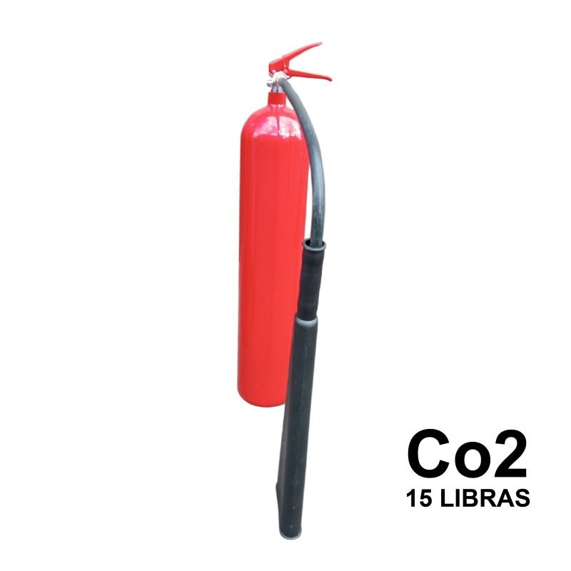 Imagen referencial de extintor co₂ de aleación de acero 15 lb