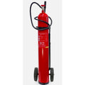 Imagen referencial de extintor co₂ de acero 20 lb con carretilla